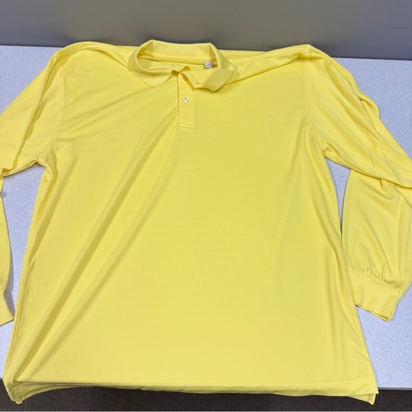 Light Yellow Long Sleeve Golf Polo/Eleven by byron nelson NWOT - Picture 1 of 7